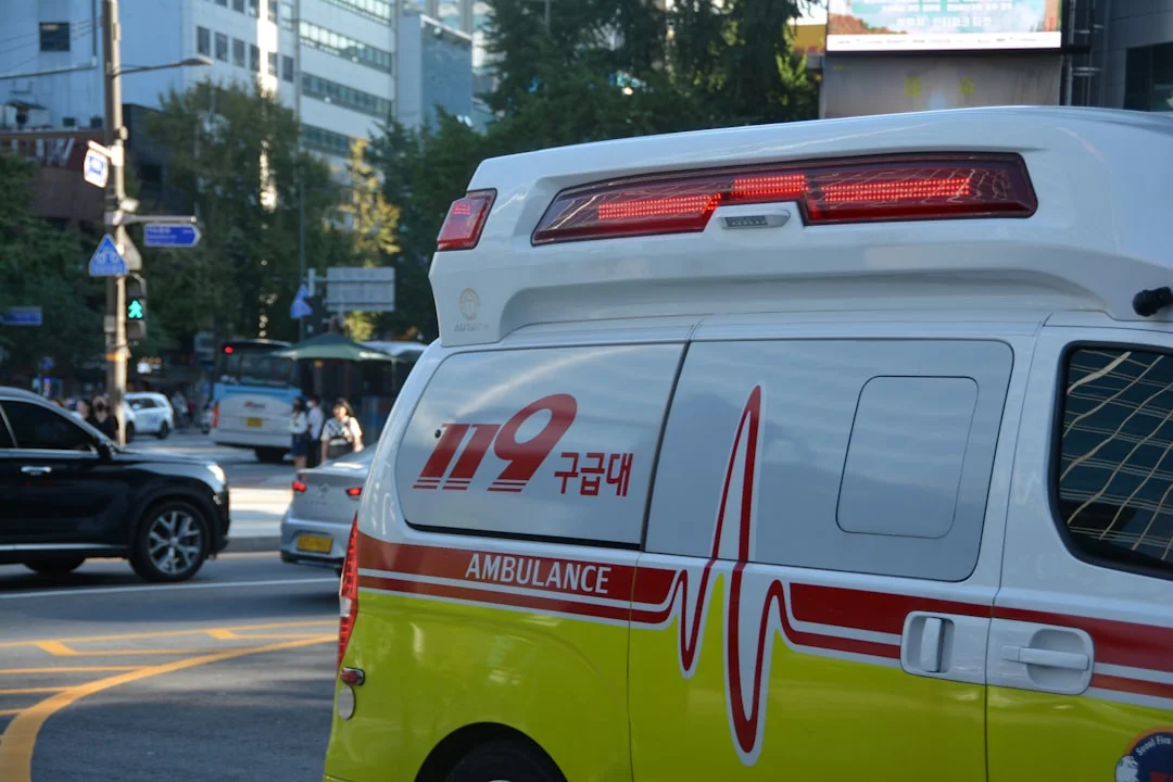 a white van with red text on it