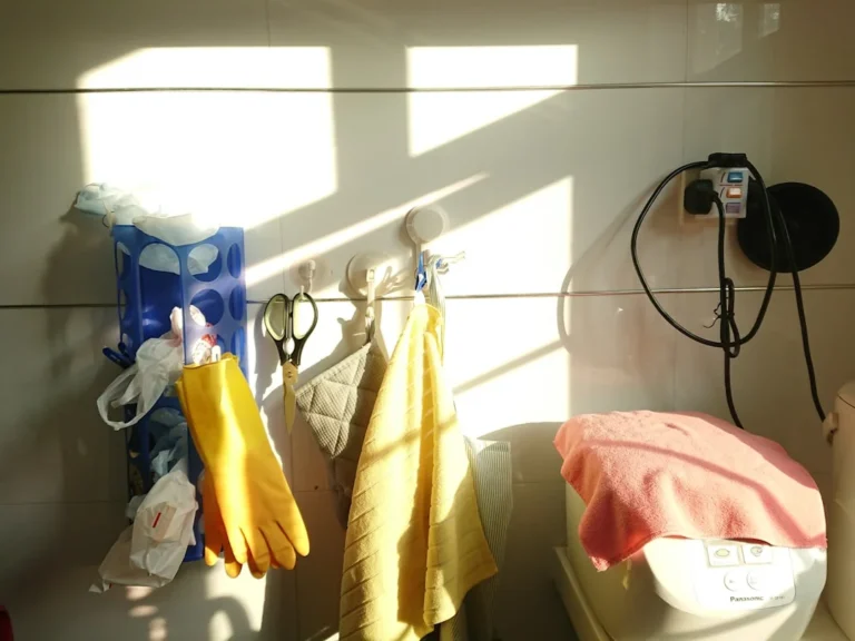 assorted-color textiles on hook