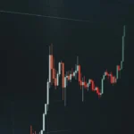 Stock market chart showing upward trend.